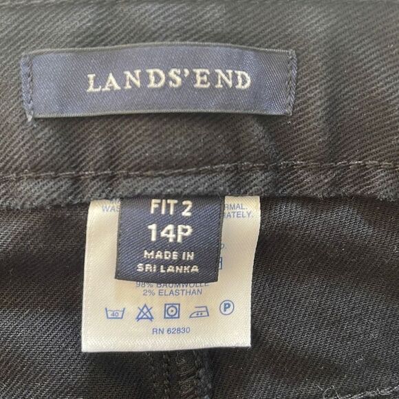 Lands' End Womens Straight Jeans Cotton Denim Stretch Fit 2 Black Size 14 Petite - Picture 4 of 8